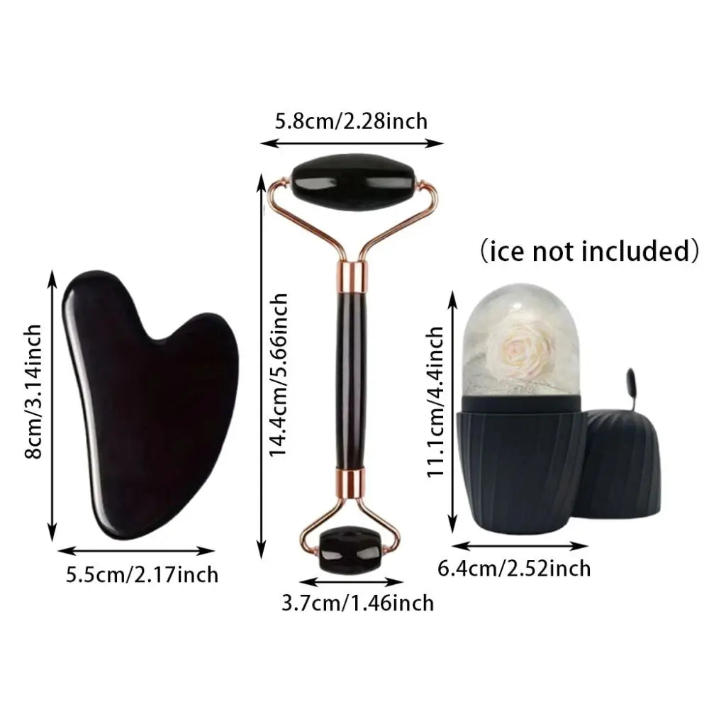 VILERO 3-in-1 Resin Gua Sha & Facial Roller Set