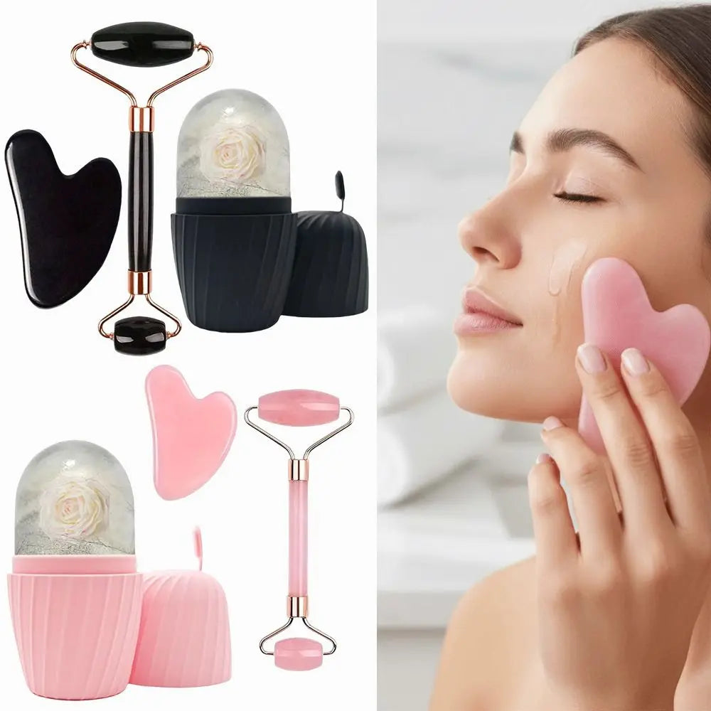 VILERO 3-in-1 Resin Gua Sha & Facial Roller Set