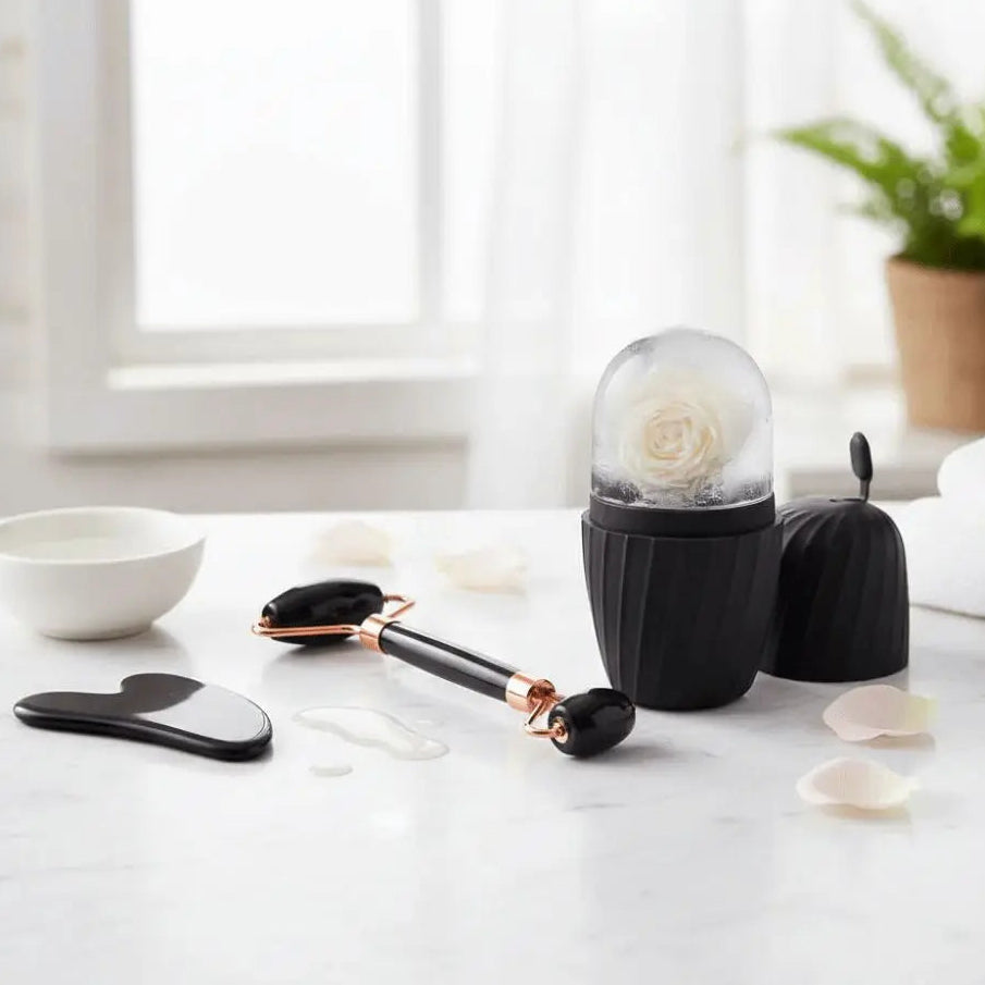 VILERO 3-in-1 Resin Gua Sha & Facial Roller Set