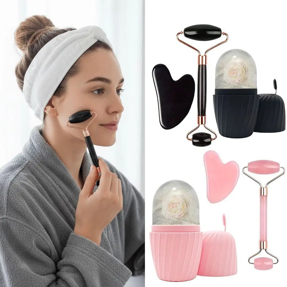 VILERO 3-in-1 Resin Gua Sha & Facial Roller Set